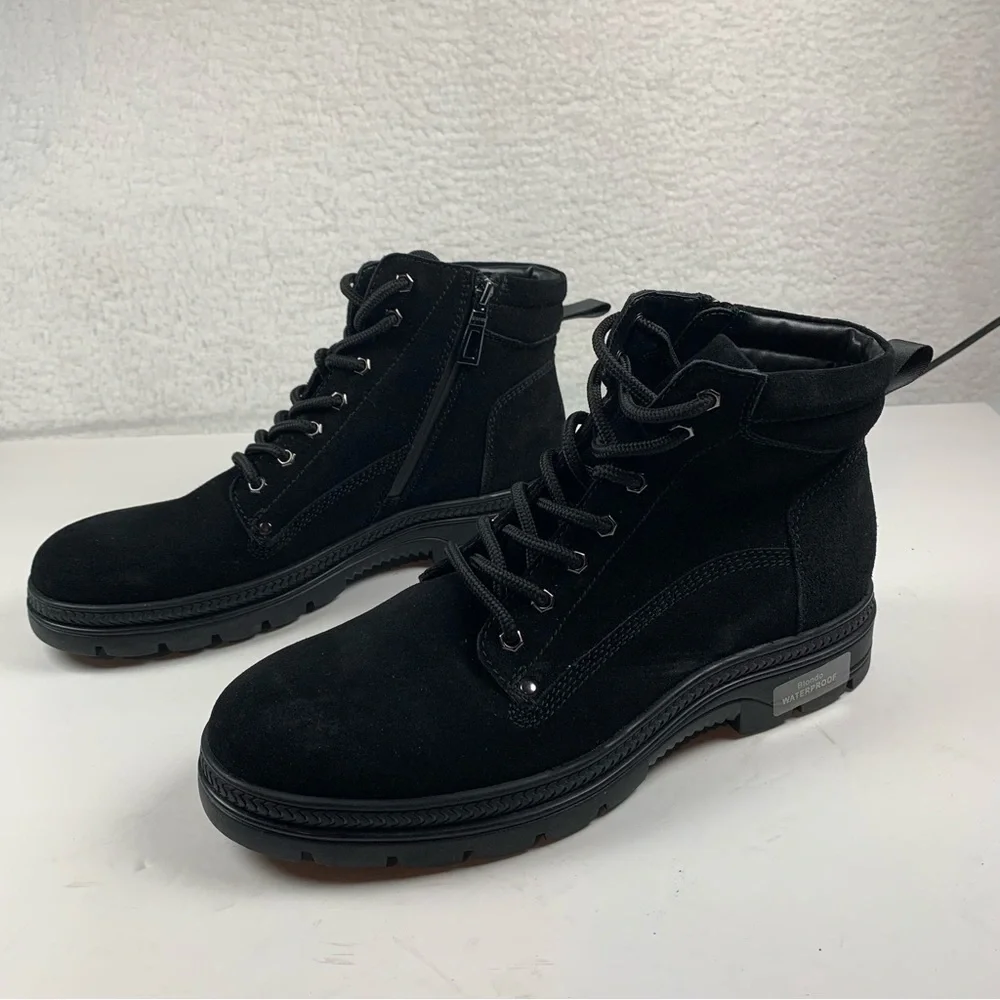 Blondo Dean Waterproof Boots Lace Up Black‎ Suede Size 10.5 NWOB 7150